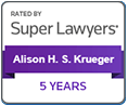 Rated by Super Lawyers | Alison H S Krueger | 5 Years